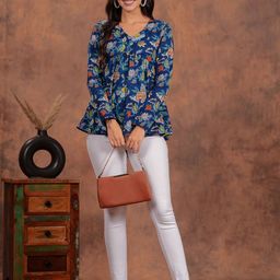 Zenava by Myntra Women Floral Print Cotton A-Line Top-image-31