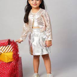 LIL DRAMA Girls Embellished Sequinned Button Shrug-picture-5