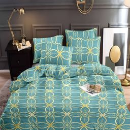 BREVARD Turquoise Blue & Yellow Printed Single Duvet Cover-picture-36
