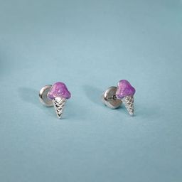 GIVA Girls 925 Silver Rhodium-Plated Ice cream Studs-67