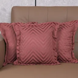 Saral Home Rust Set of 3 Geometric Square Cushion Covers-33
