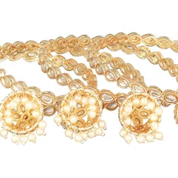 Jazz and Sizzle Set Of 4 Gold-Plated Kundan-Studded & Pearls-Beaded Bangles image 2