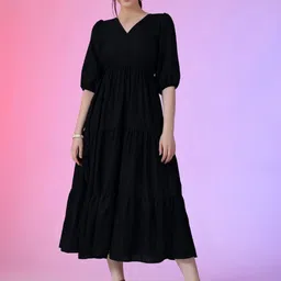 Jash Creation Applique Fit & Flare Maxi Dress-image-91