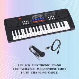 kezam Kids Piano with Microphone | Big Fun Piano Keyboard, 37 Keys, 8 Rhythms & Tones, Record Feature, Mic Analog Digital Piano image 3