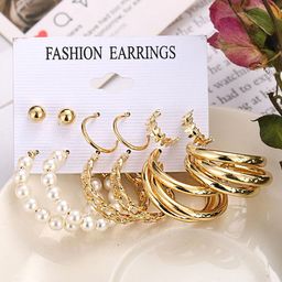 Yellow Chimes Set Of 6 Contemporary Studs Earrings image 2
