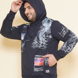 John Pride Plus Size Typography Printed Hooded Fleece Pullover Sweatshirt image 4