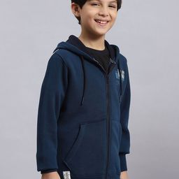 Monte Carlo Boys Typography Printed Hooded Front Open Sweatshirt image 3