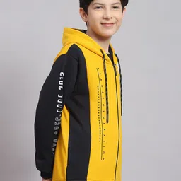 Monte Carlo Boys Typography Printed Hooded Front-Open Sweatshirt image 2