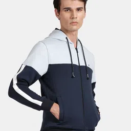 t-base Colourblocked Hooded Front-Open Sweatshirt image 3