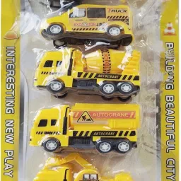Construction Truck, Pack of 6, Push Back, Backsword Forward Children's Best Gift's (Green )-25
