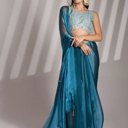 Mitera Embroidered Organza Saree-image-54