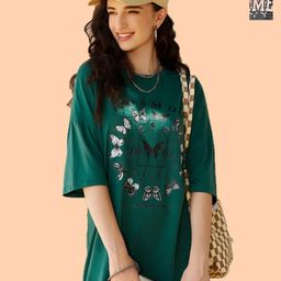 Dreambe Women Floral 2 Printed Applique T-shirt-image-92