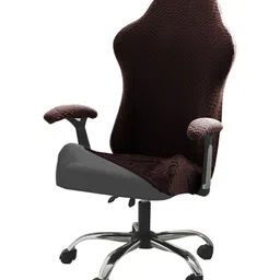 HOKIPO Brown Jacquard Computer Rotating Chair Seat Cover-image-32