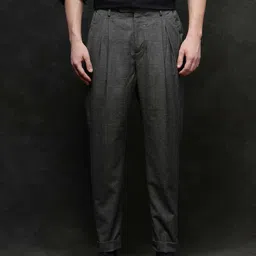 RARE RABBIT Men Checked Comfort Fit Mid-Rise Trousers-picture-23