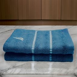 Nautica 2Pcs Blue & White Embroidered High Absorbency Super Fast Drying Hand Towels-picture-10