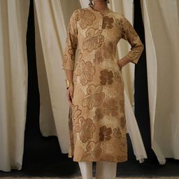 Anouk Floral Printed Mandarin Collar Straight Kurta-24