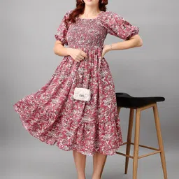 Jash Creation Floral Print Applique Fit & Flare Maxi Dress-picture-37