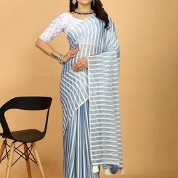 K 5 Fashion Striped Art Silk Saree-image-64