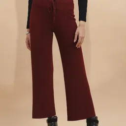 Global Republic Women Solid High Rise Loose Fit Trousers-image-67