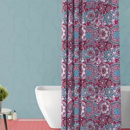 ArtzFolio Red & Blue Printed Waterproof Shower Curtain-image-98