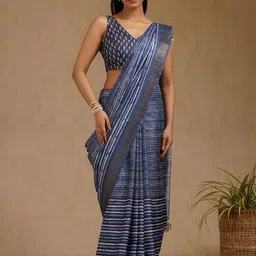 Soch Striped Art Silk Saree with Blouse Piece-53