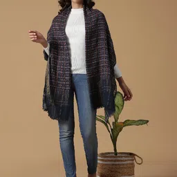 Tiara Women Checked Woven Design Shawl-picture-8