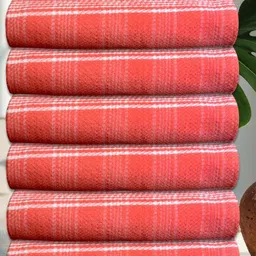 Athom Living Rust & White 5 Striped Cotton 210 GSM Bath Towel-image-9