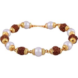 Divine souvenirs Unisex Gold Plated Artificial Beaded Elasticated Bracelet-image-52