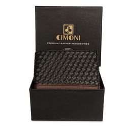 CIMONI Men Woven Design Leather Two Fold Wallet-22