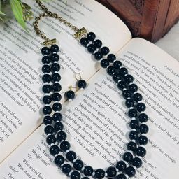 Dhivara Two Layer Blace Pearls Studded Jewellery Set-picture-26