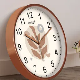 RANDOM White & Brown Printed Round Contemporary Analogue Wall Clock-image-81