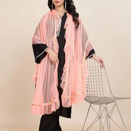 House of Pataudi Embellished Frill-Detail Dupatta-picture-52