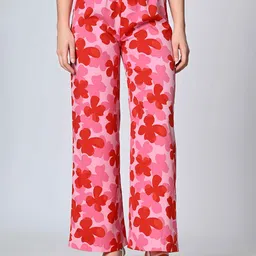 BAESD Women Floral Printed Crepe Palazzos-image-92