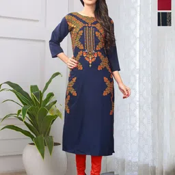 Anouk Rustic Selection Of 3 Printed Round Neck Straight Kurtas-46