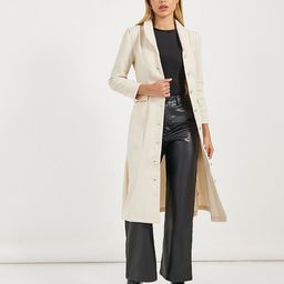 Styli Solid Shawl Collar Midi Length Coat Dress-picture-37