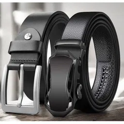 The Roadster Lifestyle Co Set Of 2 Geninue Leather Textured Formal Belts-image-53