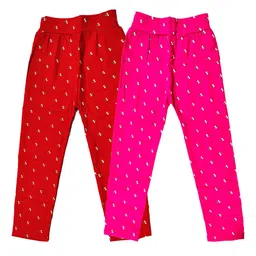 CUBIHEXA Girls Pack Of 2 Printed Skinny Fit Stretchable Leggings-32