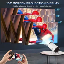 WENGONVILA Smart Wireless TV 4K Projector with Android and Screen Mirroring (1200 lm / 2 Speaker / Wireless / Remote Controller) Portable Projector image 5