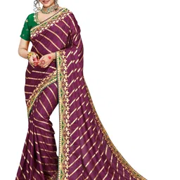 AKSH FASHION Purple Silk Blend Sarees-picture-45