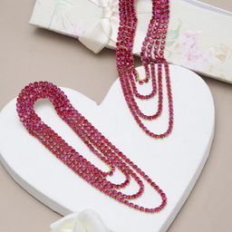 StyleCast Gold-Plated Rhinestone Studded Tasselled Contemporary Drop Earrings-image-46