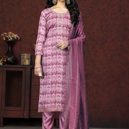 HERE&NOW Embellished Unstitched Dress Material-picture-40