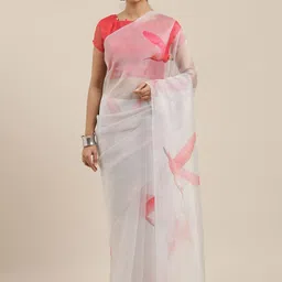 KALINI Ethnic Motifs Organza Ikat Saree-picture-11
