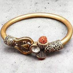 Dharmsaar Unisex Gold-Plated Kada Bracelet-image-49