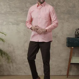 Ramraj Men Regular Fit Spread Collar Casual Shirt-image-14