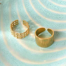 Niska Set Of 2 Gold Plated Finger Ring-6