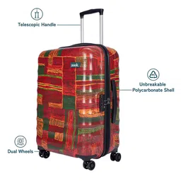 ZOUK Indus Lattice Red Amorah Trolley Bag image 3