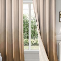 CASABLEU Peach 2 Pieces Black Out Long Door Curtains-10