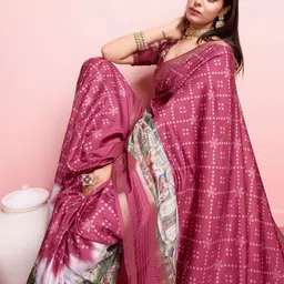 TASRIKA Kalamkari Sequinned Pure Silk Mysore Silk Saree-image-59