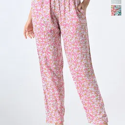 BAESD Women Pack Of 3 Cotton Printed Regular Lounge Pants-image-4