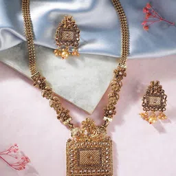 Anouk Gold-Plated Stone Studded & Beaded Jewellery Set-picture-21